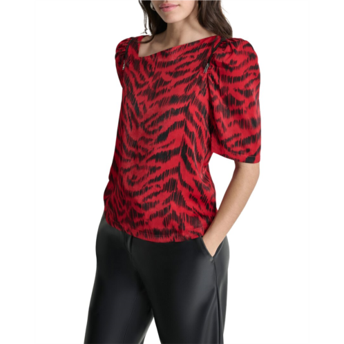 DKNY asymmetrical short sleeve top
