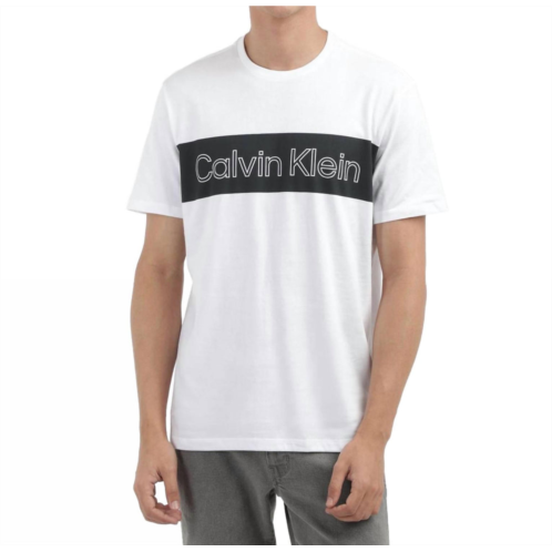 CALVIN KLEIN iconic block logo t-shirt in white