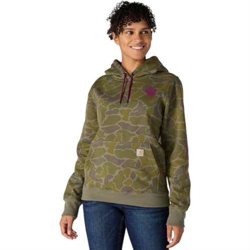 Carhartt hoodie womens dusty olive vintage camo relaxed fit long sleeve posh135