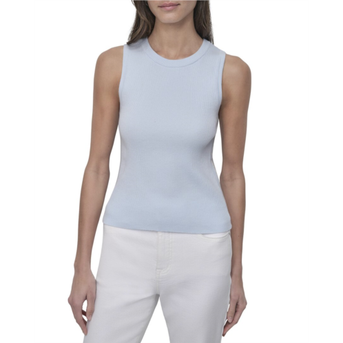 DKNY side logo trim rib crew neck top