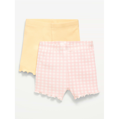OldNavy Ribbed Lettuce-Edge Biker Shorts 2-Pack for Baby