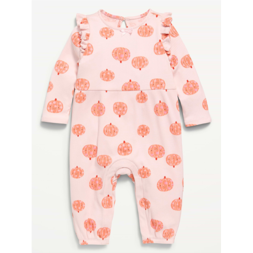 OldNavy Printed Long-Sleeve Ruffle-Trim One-Piece for Baby