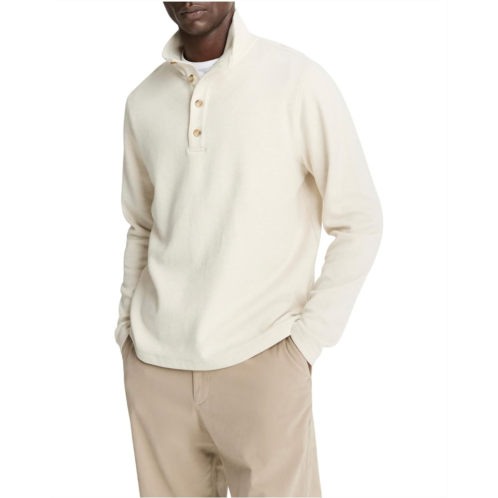 Mens Vince Button Mock Neck Long Sleeve