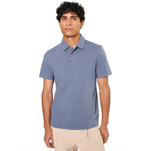 Mens Vince Garment Dye Short Sleeve Polo