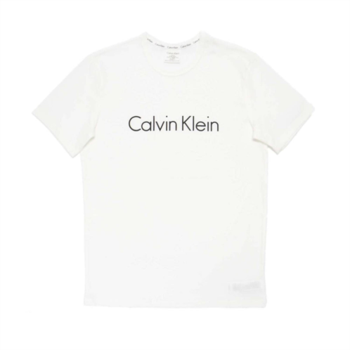 CALVIN KLEIN mens comfort cotton logo crew neck t-shirt in white