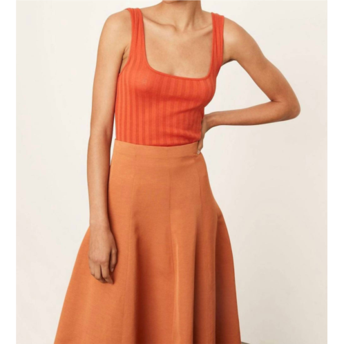 Vince wide rib square neck tank in burnt orchid
