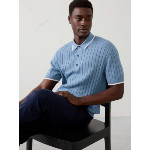 bananarepublic Wide-Ribbed Sweater Polo