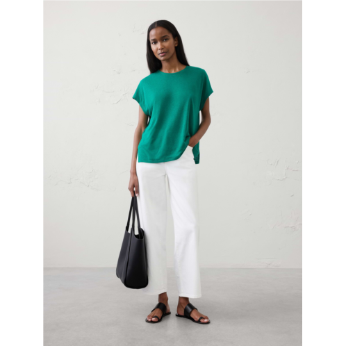 bananarepublic Linen-Blend Cap-Sleeve T-Shirt