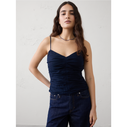 bananarepublic Linen-Blend Strappy Ruched Top