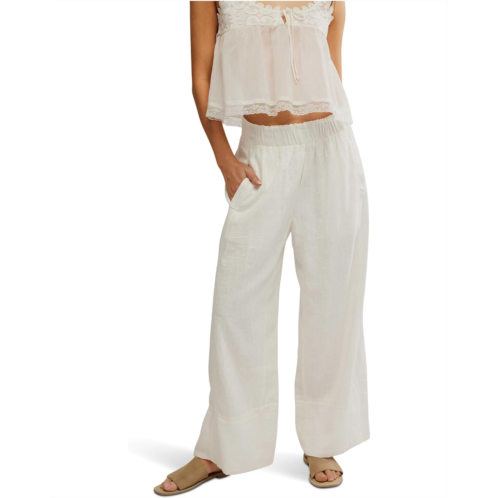 Free People Days End Cotton-Linen Pull-On Pants