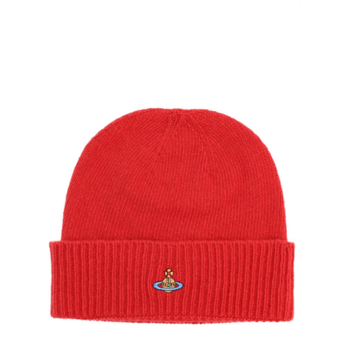 VIVIENNE WESTWOOD knit cashmere ribbed beanie