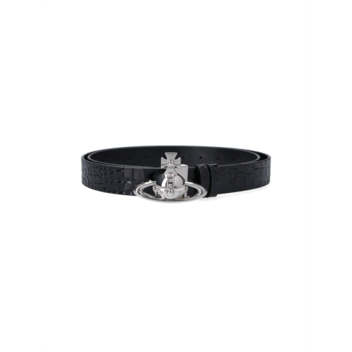 VIVIENNE WESTWOOD black sleek polished minimalist leather belt