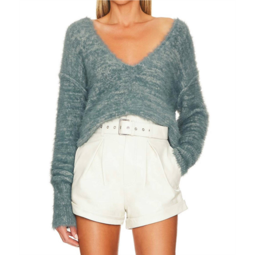 Free People serendipity v-neck sweater in storm combo