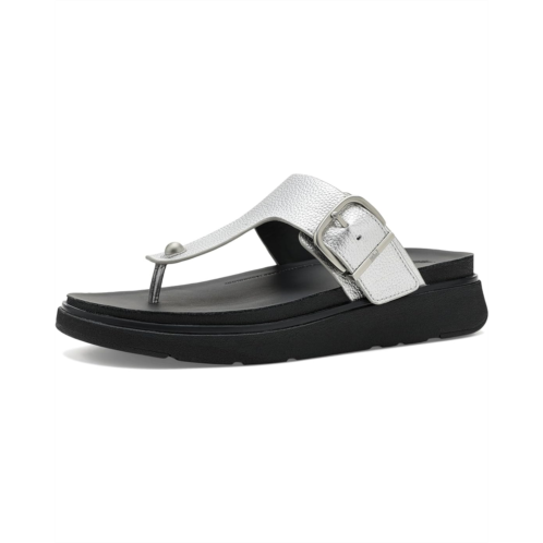 Womens FitFlop Gen FF Buckle Tumbled Leather Toe Post Sandals