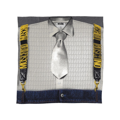 Moschino silk foulard with playful shirt and tie design