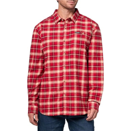 Columbia pitchstone heavyweight flannel ii shirt mens red plaid button up jax280