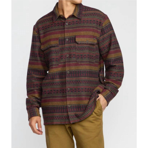 Billabong offshore jacquard flannel shirt in brick