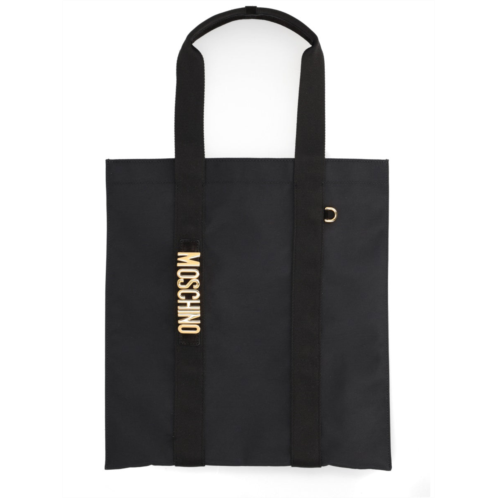 MOSCHINO black carry me leather rectangular tote bag