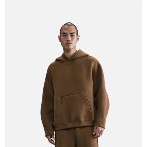 Nike tech hoodie mens brown fleece embroidered swoosh logo oversized fit jax1051