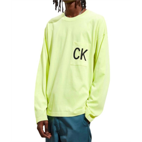 CALVIN KLEIN neon long sleeve shirt in safety yellow