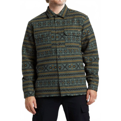 Billabong offshore jacquard flannel shirt in slate green