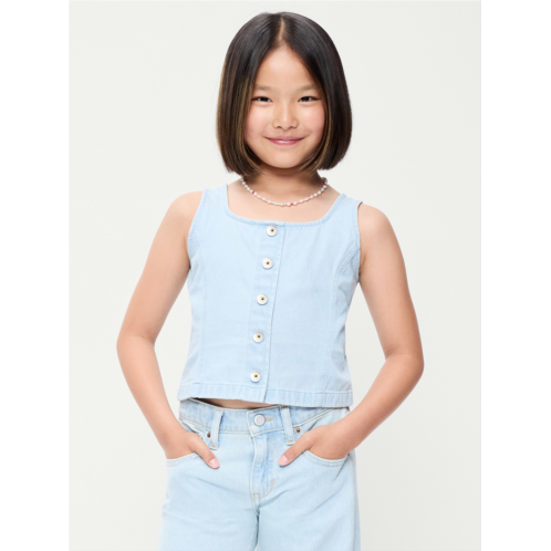 OldNavy Button-Front Denim Tank Top for Girls