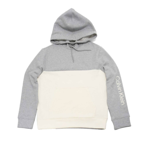 CALVIN KLEIN mens color block hoodie in heroic grey heather