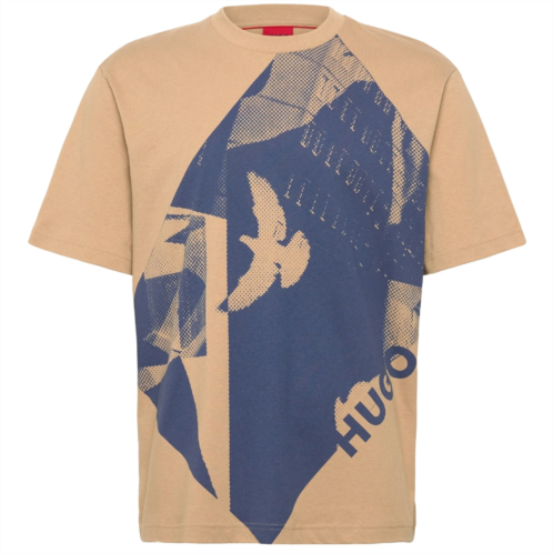 Hugo Boss Hugo mens didove graphic print short sleeve tee medium beige