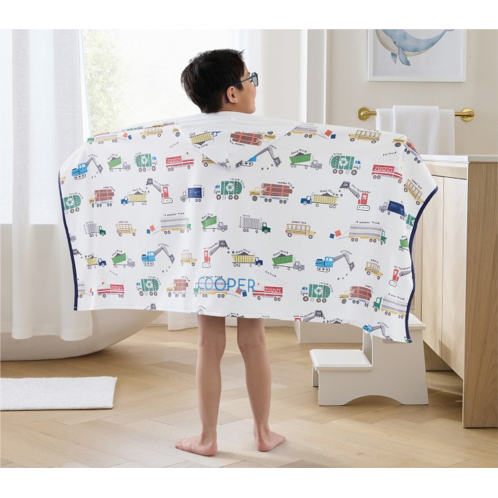 Potterybarn Busy Trucks Kid Hooded Towel