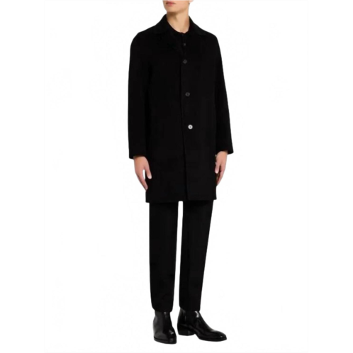 Theory mens modern single-breasted coat in black