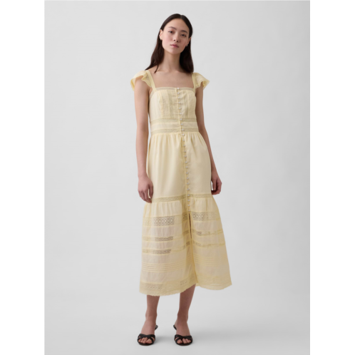 Gap Lace Ruffle Voile Maxi Dress