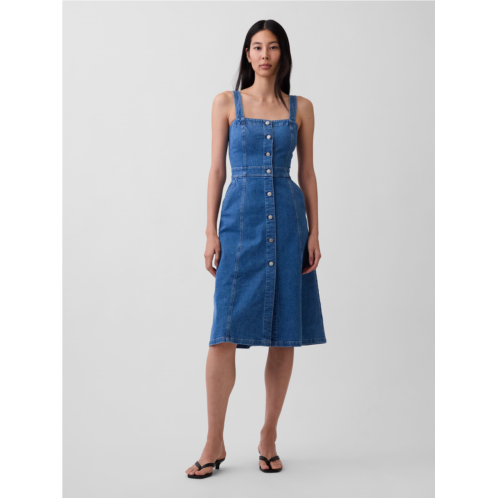 Gap Denim Button-Front Midi Dress