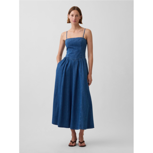 Gap Strapless Denim Maxi Dress