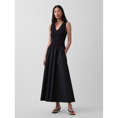 Gap Mixed Media Drop-Waist Maxi Dress