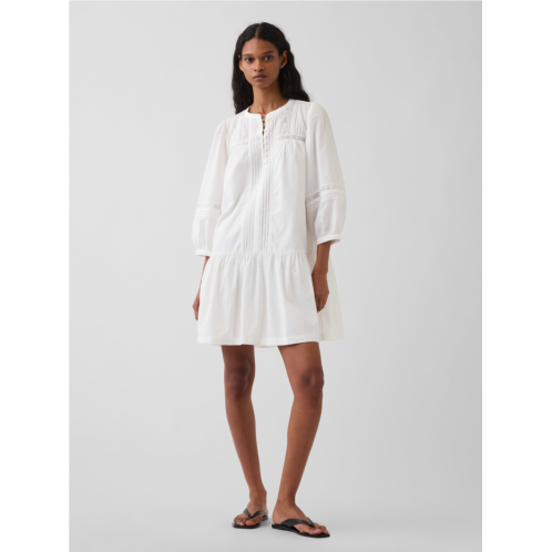 Gap Lace-Trim Drop-Waist Mini Dress