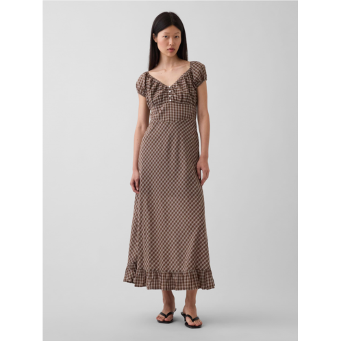 Gap V-Neck Ruffle Hem Maxi Dress
