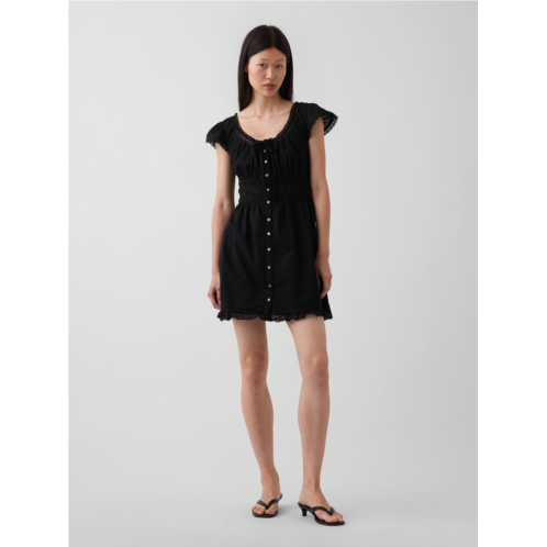 Gap Scoop Neck Lace-Trim Mini Dress