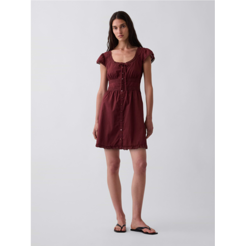 Gap Scoop Neck Lace-Trim Mini Dress