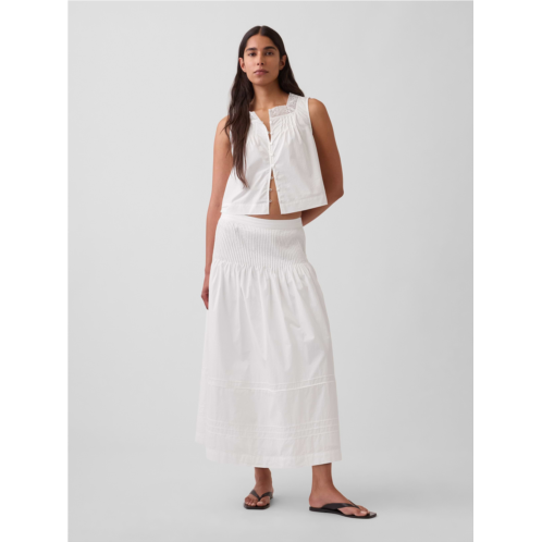 Gap Poplin Pintuck Maxi Skirt