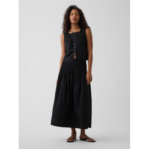Gap Poplin Pintuck Maxi Skirt