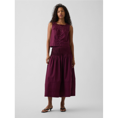 Gap Poplin Pintuck Maxi Skirt