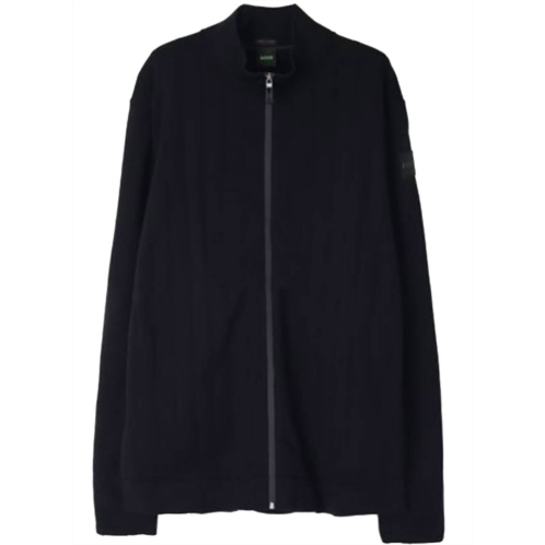 Hugo Boss mens stand up collar cotton blend zardin jacket in black