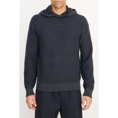 Vince geo jacquard long sleeve hoodie in coastal/medium grey