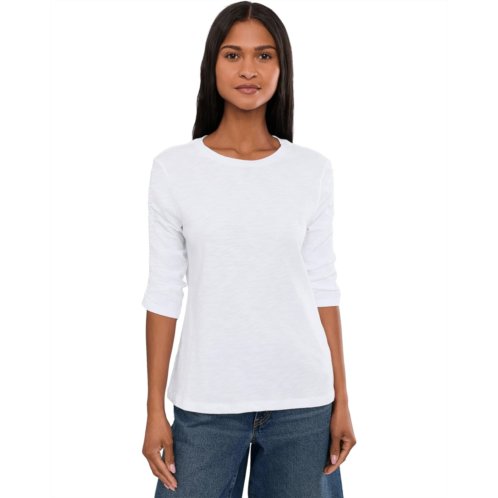 Womens Elliott Lauren Garment Dye Tees - Crew Neck Ruch Sleeve Tee