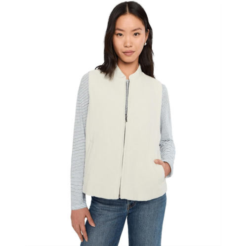 Womens Eileen Fisher Organic Linen Cotton Crepe Stand Collar Vest