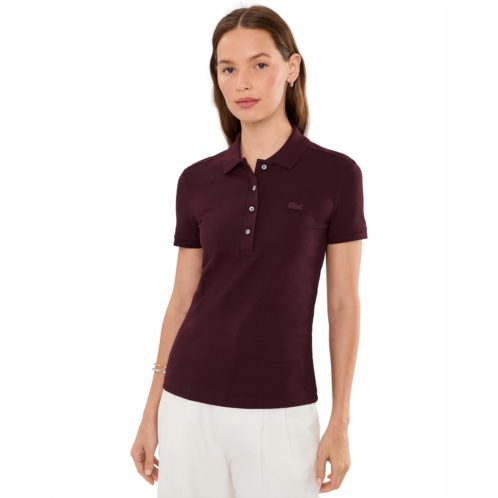 Womens Lacoste Short Sleeve Slim Fit Stretch Pique Polo