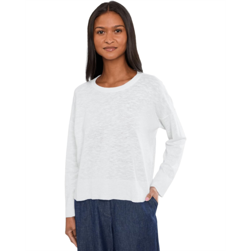 Eileen Fisher Organic Linen Cotton Slub Crew Neck Sweater