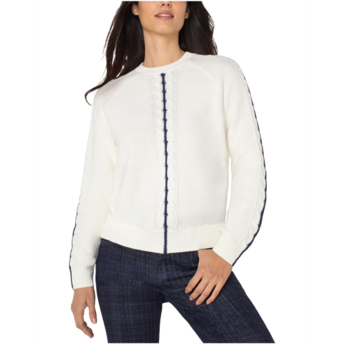 Womens Liverpool Los Angeles Petite Long Sleeve Crew Neck Raglan Sweater