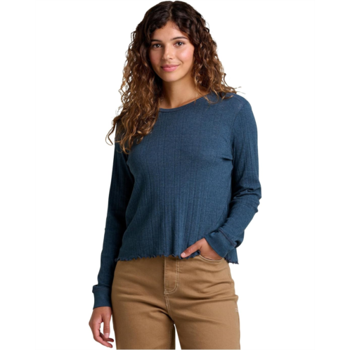 Womens Toad&Co Foothill Pointelle Long Sleeve Crew II