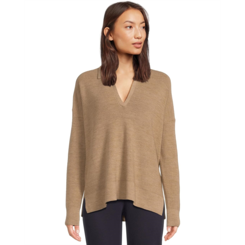 Eileen Fisher Merino Classic Collar Henley Sweater